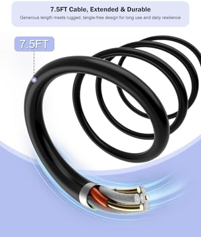 Ultimate 65 W USB-C Laptop Charger for Samsung Galaxy Book Pro, Chromebook, Flex Alpha & More – Compact Ga N Fast Charger with 7.5 FT Cable, Enhanced Safety Features, and Universal Compatibility for All Your Devices – 30-Day Satisfaction Guarantee & 24-Month Warranty