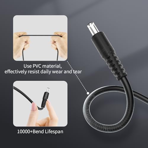 USB-C to 5.5mm x 2.1mm Barrel Jack Cable for Power Tool Chargers and Printers, USB-C Female Input to DC 5.5×2.1mm Power Cable, 100cm, Black (3 Pack) – Enhanced Compatibility and Speed