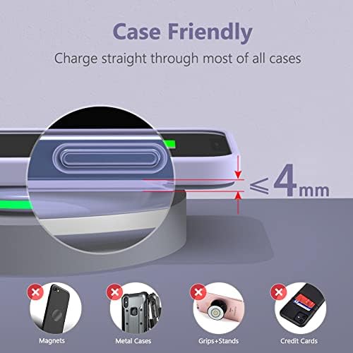 Yootech 10 W Max Fast Wireless Charging Pad – Universal Compatibility for i Phone 16 Series, Samsung Galaxy S22/S21/S20, and Air Pods Pro 2 – Sleek, Compact Design with Advanced Safety Features – Efficient Charging Solution for Home, Office, and Travel – Tangle-Free Power Experience without AC Adapter – Perfect for Modern Lifestyles