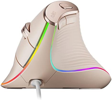 Nulea M504 Ergonomic Wired Vertical Mouse with 4 Adjustable DPI Settings and 11 RGB Lighting Modes – Ultimate Comfort and Precision for Laptop, PC, Desktop, and Mac Users