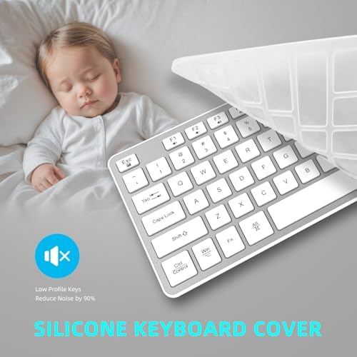 Experience Ultimate Comfort with the BFRIENDit Ultra-Quiet Wireless Keyboard – Sleek 2.4 GHz Connection for Mac & Windows, Slim Chocolate Key Design for Effortless Typing and Enhanced Productivity, Perfect for Home, Office, and Smart TV Use – Effortless Connectivity Meets Stylish Functionality