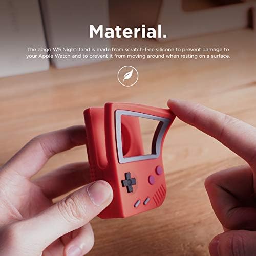 elago W5 Apple Watch Charging Stand – Premium Vintage Dock for i Watch Series 1-10 (38 mm to 46 mm) – Enhanced Stability and Seamless Notification Access for Smartwatch Users – Sleek Minimalist Design for Home and Office