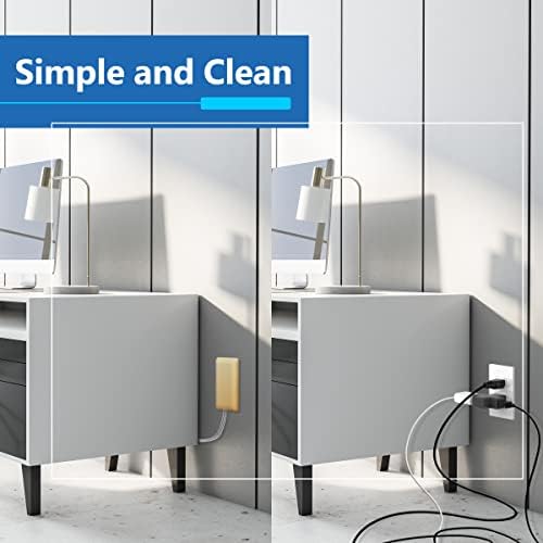 LIDER Ultra-Thin Flat-Face Outlet Extender with 3 Receptacles – Space-Saving Power Strip with 3 ft Cord, ETL-Listed for Safety, Sleek White Design for Modern Interiors – Perfect Solution for Enhanced Device Charging and Versatile Placement