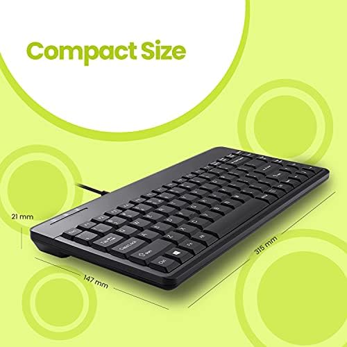 Compact Perixx PERIBOARD-409 H Wired USB Mini Keyboard with Dual USB Hubs – Effortless Typing Experience for Limited Spaces, Enhanced Compatibility, and Fast Connectivity