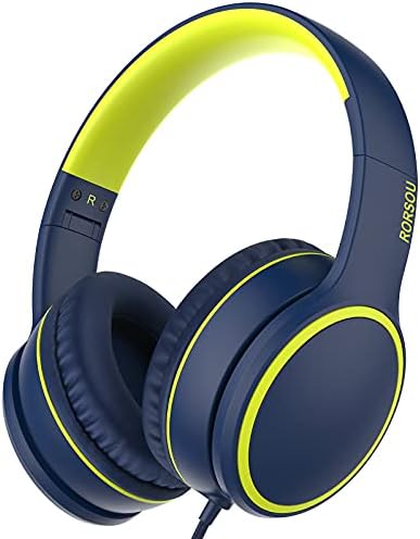 RORSOU R10 Over-Ear Headphones – Lightweight Hi-Fi Stereo Sound with Integrated Microphone for Crisp Bass and Clarity, 1.5 M Tangle-Free Cable, Perfect for Smartphones, Tablets, and PCs – Ultimate Comfort and Portable Design for Music Lovers on the Move