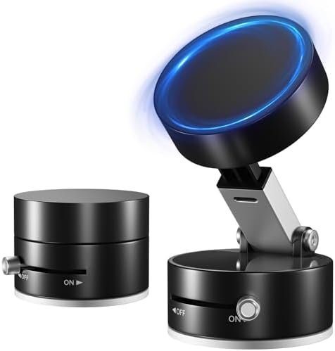 360° Vacuum Magnetic Phone Holder, Suction Cup Phone Mount, Foldable Strong Magnetic Cell Phone Holder for Car/Gym/Mirror/Smooth Surface, Compatible with Magsafe iPhone – Enhanced Compatibility and Speed