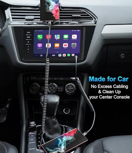 USBC to USBC Cable for Car, 3FT Coiled USB Type C Charge Cable Fast Charging, 2Pack Short USB-C Cable Compatible with iPhone 16/15/Samsung Galaxy S20 S10 S9 S8 Plus Note 10 9 8 and More USB C Devices – Enhanced Compatibility and Speed