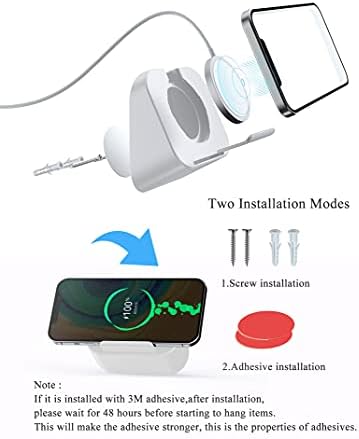 Phone Wall Mount for Magsafe Charger Bedside Phone Holder Compatible with Magsafe Accessories Fit for iPhone 12/12 Pro/ 13 Pro Max(Charger Not Included) (Black) – Enhanced Compatibility and Speed