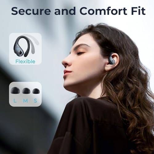 90-Hour Bluetooth Wireless Earbuds – Sweatproof Sport Earphones with Secure Earhook & LED Display Charging Case – Unmatched Sound Quality for Active Lifestyles – Ideal for Intense Workouts & Outdoor Adventures Compatible with i OS & Android Devices