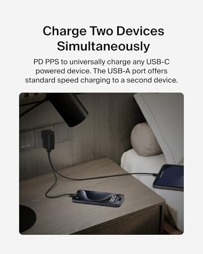 Belkin 2-in-1 Hybrid Power Bank 5,000 m Ah & 25 W Wall Charger – Versatile Dual-Port Fast Charging Solution with USB-C & USB-A for Effortless Travel – Sleek Black Design for Optimal Device Compatibility and Convenience