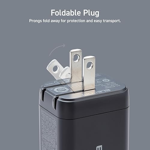 ELECOM 65 W Ga N II Plus USB-C Wall Charger – Compact Multi-Port Power Adapter for Fast Charging i Phone, Laptop, Tablet, Air Pods, and More – Ultimate Compatibility and Efficiency in a Sleek Design