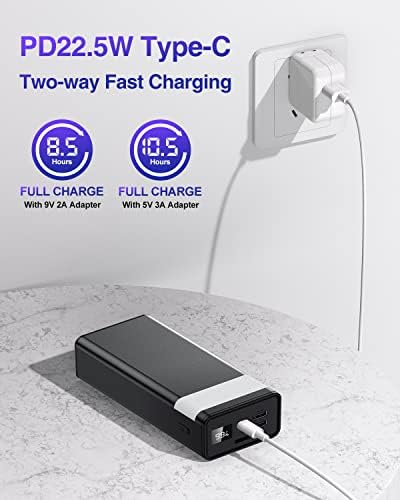 Ultimate 50000 m Ah Portable Power Bank – 22.5 W Rapid Charger with USB-C Connectivity, LED Display, and Built-in Flashlight | High-Capacity External Battery Pack for i Phone 15/14/13/12, Samsung, and i Pad | Ideal for Outdoor Adventures and Daily Use