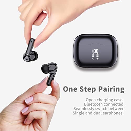 Premium Bluetooth 5.3 Wireless Earbuds with Deep Bass and 40-Hour Playtime – IP7 Waterproof In-Ear Headphones Featuring 4 HD Microphones for Crystal-Clear Calls and Ergonomic Comfort – Ideal for Android & i OS Users in Vibrant Green