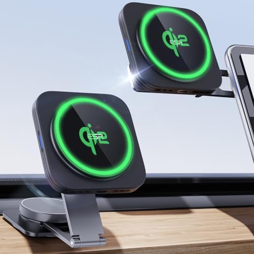 Revolutionize Your Drive with the ESR Qi2 15 W Mag Safe Car Mount Charger – Effortless Fast Wireless Charging for i Phone 12-16 & S25, Secure Magnetic Hold for Dashboard/Windshield, Stylish Black Design, Ultimate Convenience and Enhanced Compatibility