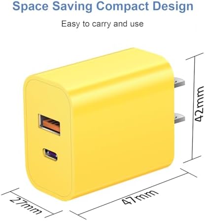 Triple Pack USB C Fast Charging Block – Dual Port PD Power Adapter for i Phone 16 Series, i Pad, Google Pixel, and Samsung Galaxy – Enhanced Efficiency and Versatile Compatibility for Home and Travel Charging Solutions