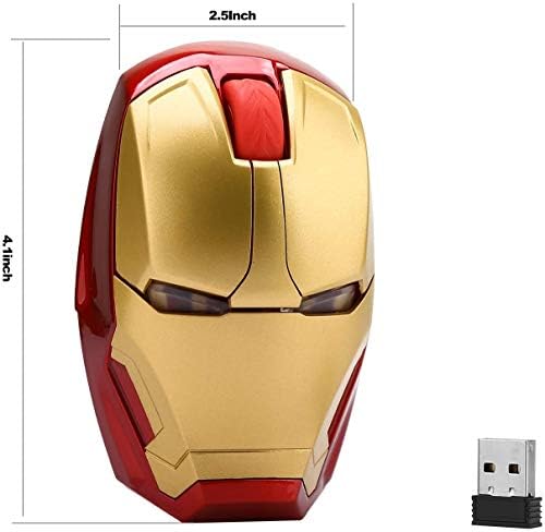 Transform Your Workspace with the Mikayoo Ergonomic Wireless Mouse – Stylish Iron Man Design for Ultimate Comfort and Performance, 2.4 GHz Connectivity with USB Nano Receiver, 50 ft Wireless Range for Laptops, PCs, and Mac Books – Perfect for Gaming and Productivity