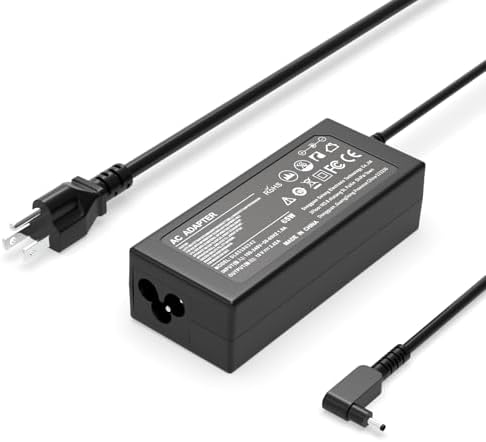 High-Speed 65 W Laptop Charger for Acer Aspire Series – Universal Compatibility with A315, A515, A314 Models – Efficient Power Supply for Swift 1, 3 and Spin 1, 3, 5 – Reliable AC Adapter with Enhanced Performance – Fast Charging for Your On-the-Go Lifestyle