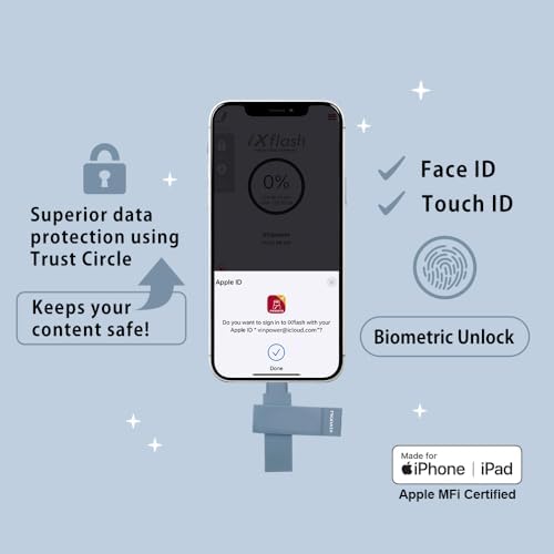 Revolutionize Your Storage with the i Xflash 256 GB Lightning Flash Drive – Apple MFi Certified USB 3.1 for i Phone & i Pad – Fast Data Transfer, Versatile Compatibility with Windows/Mac, Perfect for Hi-Res Audio and Media Backup