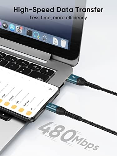 Compact USB C Cable Duo – 0.5 FT Braided Fast Charging Cables for Seamless Data Transfer | 3 A Power & 480 Mbps Speed | Ultimate Compatibility for Mac Book Air, Galaxy S22 Ultra, Stylus Pen, and More | Durable Design | Ideal for On-the-Go Connectivity