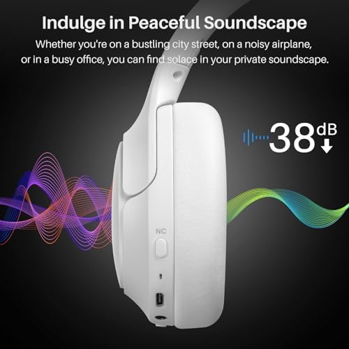 TOZO HT2 Wireless Over-Ear Headphones with Superior Active Noise Cancellation – Immerse in 60-Hour Playtime, Personalized Hi-Res Audio with Custom EQ, and Rich Deep Bass – Luxurious Khaki Design for Home, Office, and Travel Enthusiasts Seeking Unmatched Comfort and Sound Quality