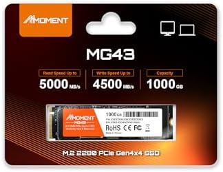 MMOMENT MT34 1 TB PCIe Gen3 NVMe M.2 2280 SSD – Supercharge Your Laptop and Desktop Performance with Blazing Fast 2000 MB/s Read Speeds for Gaming, Video Editing, and Efficient Data Management | Upgrade Your Storage Experience with Enhanced Compatibility and Reliability