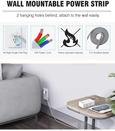25 Ft Heavy-Duty Extension Cord with Surge Protection – One Beat Flat Plug Power Strip Featuring 6 Outlets & 3 USB Ports (Including USB-C) for Ultimate Device Connectivity in Home, Office, or Dorm Room – Enhanced Flexibility and Rapid Charging Solution