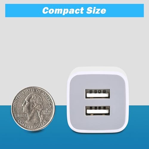 Fast Charging Dual Port USB Wall Charger 4-Pack – 2.1 A Power Adapter for i Phone 14, Samsung, Android Devices – Compact & Reliable Charging Block for Home and Travel – Enhanced Compatibility for Busy Lifestyles
