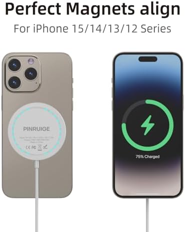 Magnetic Fast Wireless Charger Pad for i Phone 16/15/14/13/12 – 15 W Max Power, Sleek Purple Design, USB-A Compatibility for Effortless Charging Solutions