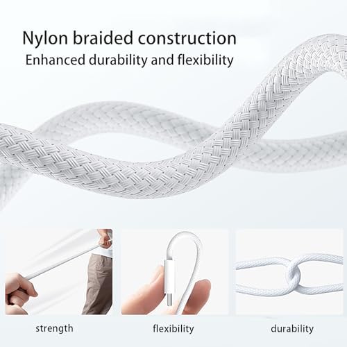 Revolutionize Your Charging with the 140 W USB-C to Magnetic 3 Cable – Ultimate High-Performance Power Delivery for Mac Book Air 2022/2023 & Pro 2023 (M2, M3) – 2 m Durable Braided Cord for Enhanced Flexibility & Robust Productivity – Seamless Universal Compatibility for Rapid Data Transfer and Fast Charging – Engineered for Daily Endurance with Innovative Magnetic Connector for Effortless Alignment and Reduced Port Wear