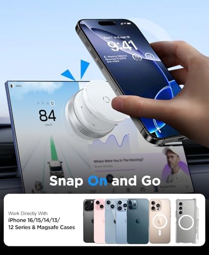 Beeasy for Magsafe Car Phone Holder, Upgraded 360°Adjustable Vacuum Suction [20X N56 Magnets], Phone Mount for Car/Gym/Smooth Surface, Cell Phone Holder for iPhone 16e 16 15 14 13 12 Pro Max, Black – Enhanced Compatibility and Speed