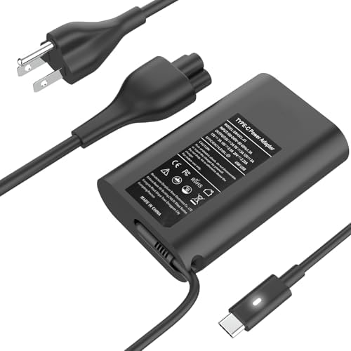 Advanced 45 W USB-C Power Adapter for Dell XPS & Latitude Laptops – Swift Charging Solution for XPS 13, 9300, 9360, Latitude 5175 & More – Ultra-Lightweight Design for Effortless Mobility – Comprehensive Safety Mechanisms Against Overheat & Overcharge – Essential Laptop Charging Accessory for Professionals on the Move