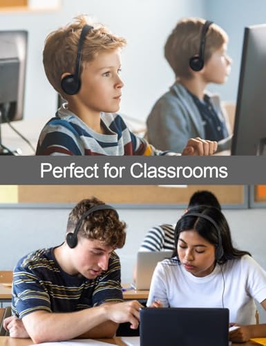 Bulk 24-Pack Kids Classroom Headphones – Hygienic Wired On-Ear Earphones for Enhanced Learning – Individually Bagged for Convenience, Comfort, and Optimal Sound Quality – Perfect for Schools and Device Compatibility