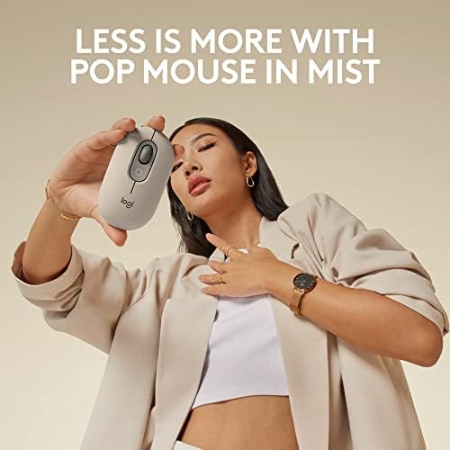 Logitech POP Wireless Mouse in Heartbreaker Rose – Customizable Emojis, Silent Click Technology, Precision Scrolling & Multi-Device Compatibility for Effortless Navigation and Personal Expression