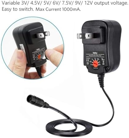Belker 12 W Universal AC/DC Adapter – Multi-Voltage Power Supply for Home Electronics, MP3 Players, Routers & CCTV Systems, 1000 m A Output for Enhanced Device Safety, Compact & Portable Charger for Everyday Use