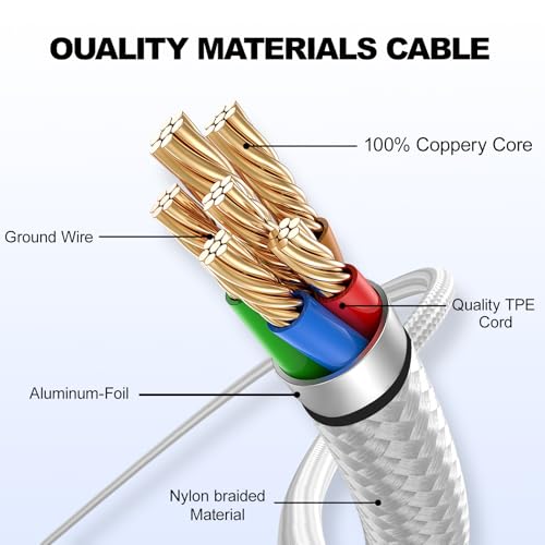 Premium 10 FT USB C to USB C Charger Cable – Dual Pack 100 W Fast Charging, Nylon Braided Design for i Phone 16 Series, Mac Book, and Samsung Galaxy S24 – Stylish Pink Color for Enhanced Durability and Flexibility