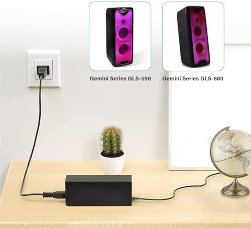 Gemini Sound GLS Series 18.5 V AC Adapter Charger – High-Efficiency Power Supply for GLS-550 & GLS-880 Bluetooth Speakers – Fast, Reliable Charging for Enhanced Audio Performance on the Go – Compact Design for Unmatched Portability and Durability