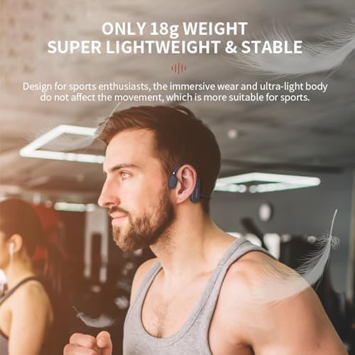 Ultra-Light Open Ear Bluetooth Sports Headphones – Waterproof & Sweatproof Ergonomic Earbuds for Unmatched Comfort in Running, Cycling, and Hiking – Hands-Free Microphone with Ambient Awareness for Active Lifestyles