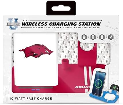 SOAR NCAA 4-in-1 Wireless Charging Docking Station: Rapid Charge Solution for i Phone, Apple Watch, Air Pods & Apple Pencil – Official NCAA Design for Ultimate Fan Experience and Device Compatibility