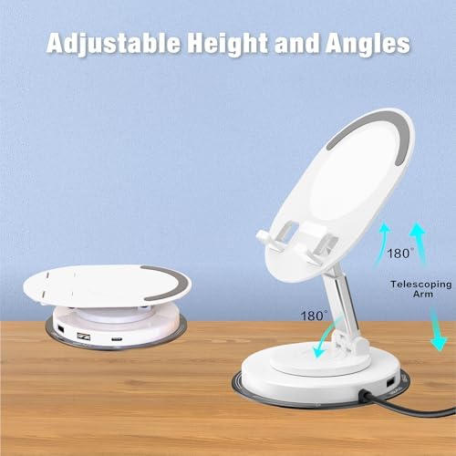 Maximize Your Workspace Efficiency with the 100 W USB-C Docking Station: Versatile 5-Port Universal Hub with Adjustable Phone Stand and 360° Rotating Base for Seamless Connectivity Across Mac Book Pro, Air, Dell, and HP Laptops – Power Delivery Charging and Fast USB 3.0 Data Transfer for Enhanced Productivity