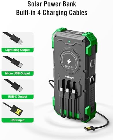 High-Capacity 42800 m Ah Solar Power Bank – Ultimate Outdoor Portable Charger with Wireless Fast Charging & Dual LED Flashlights for i Phone, Samsung, and More – Eco-Friendly Energy Solution Designed for Adventure Seekers