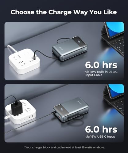 High-Capacity 30,000 m Ah Portable Power Bank with Built-in USB-C Cable – 22.5 W Super Fast Charging for i Phone, i Pad, Google, Xiaomi – Ideal for Travel, Camping, and Emergency Power Solutions – Slim and Lightweight Design with 17-Layer Safety Protection for Maximum Reliability – Perfect for Charging Multiple Devices Simultaneously – Enjoy 24/7 Customer Support and 36-Month Warranty