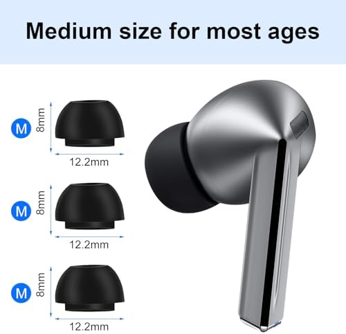 Premium Memory Foam Earbud Tips for Samsung Galaxy Buds3 Pro – Unmatched Comfort & Secure Fit – High-Performance Replacement Tips for Superior Sound Isolation – Medium Size – Perfectly Engineered for Galaxy Buds 3 Pro Users