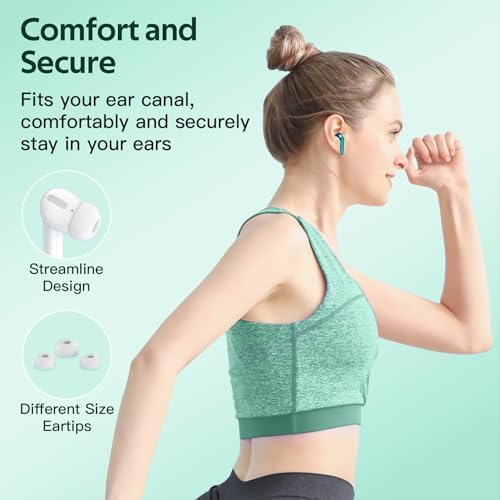 TAGRY True Wireless Bluetooth Earbuds – 60 Hours Playback with LED Battery Display, IPX5 Waterproof, Wireless Charging Case – Perfect for Sports, TV, Smartphones, and Laptops – Superior Sound Quality and Comfort for Active Lifestyles