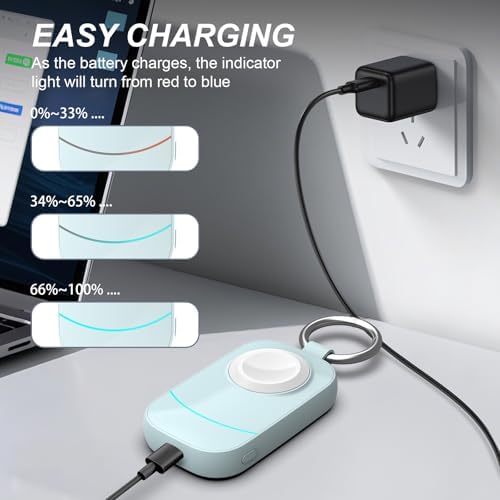 Portable Keychain Charger for Apple Watch – 2500 m Ah Fast Wireless Power Bank for Series 10, 9, SE & Ultra 2 – Essential Travel Companion for Effortless Charging Anytime, Anywhere – Lightweight, Durable, and User-Friendly Design for Active Lifestyles – Versatile Smartwatch Charging Solution