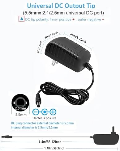 High-Efficiency 12 V 1.5 A Switching Power Supply Adapter – Versatile AC to DC Converter (100-240 V, 50-60 Hz) for LED Lighting, Electronics & More – 18 W Output with 5.5 mm x 2.5 mm Connector – Reliable & Durable Performance for Everyday Use