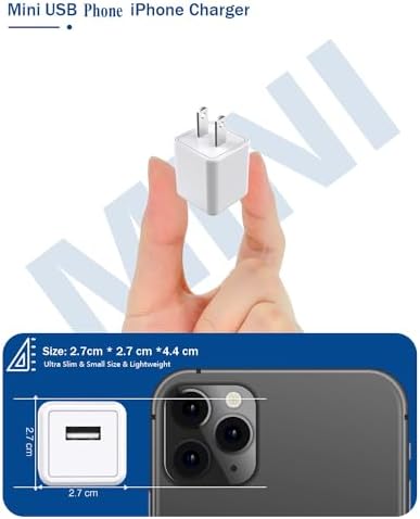 Apple MFi Certified i Phone Charger Set – 3 FT Lightning Cable & USB Wall Adapter (2-Pack) for Fast Charging All i Phone Models Including 14/13/12 Mini/11 Pro Max/10/XS/XR/X/8/SE2022 – Travel-Friendly Durable Design for Home and Office Use