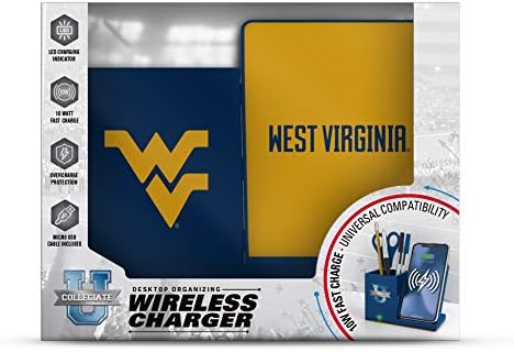 NCAA Unisex Fast Wireless Charging Stand & Desk Organizer – Stylish Multi-Device Charger for Sports Enthusiasts, Efficient Workspace Solution with Built-in Accessory Compartments