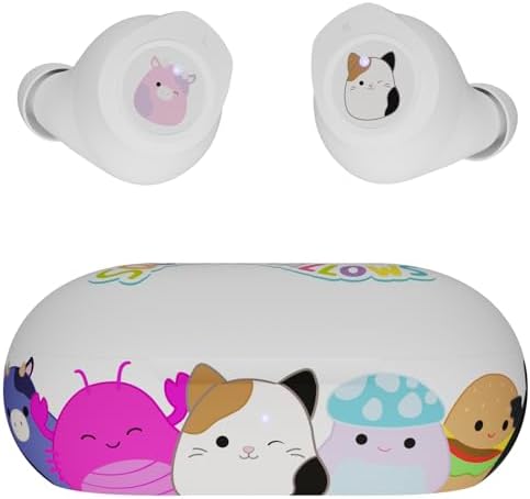 i Joy Squishmallows Bluetooth Earbuds – Adorable Wireless Headphones with 30-Hour Playtime and Integrated Mic – Ultimate Gift for Squishmallows Enthusiasts – Lightweight, Comfortable Design for All-Day Listening and Versatile Device Compatibility