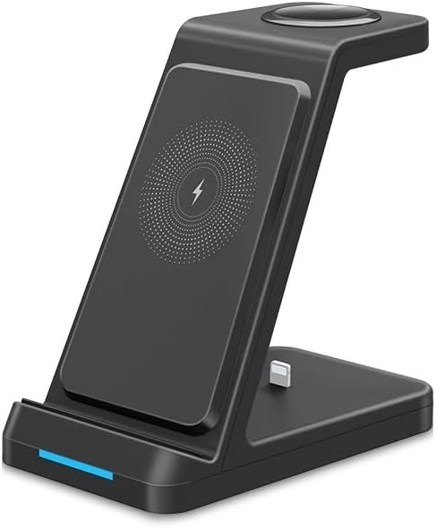 Ultimate 3-in-1 Wireless Charging Station – 15 W Fast Charge Dock for Smartphone, Smartwatch, and Earbuds – Premium Design for Effortless Setup and Enhanced Device Compatibility (Sleek White Finish)