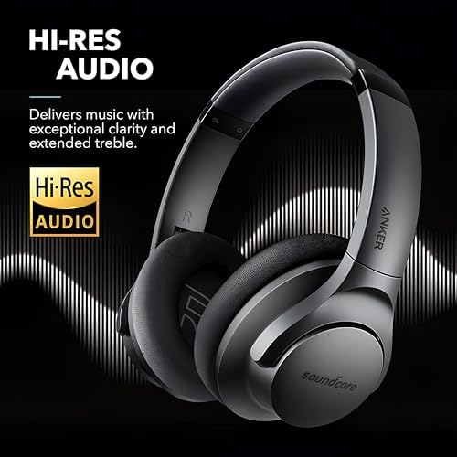 Anker Soundcore Life Q20 Wireless Over-Ear Headphones – Superior Hybrid Active Noise Cancellation, 70-Hour Battery Life, Premium Hi-Res Audio with Enhanced Deep Bass, Luxurious Comfort with Memory Foam Ear Cushions, Perfect for Travel and Office Environments, Quick USB-C Charging for Nonstop Audio Enjoyment